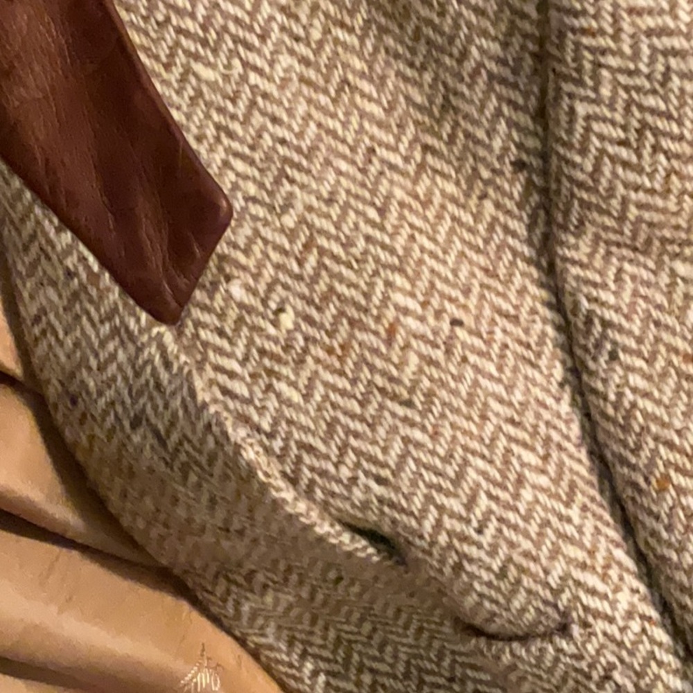 Vintage Gucci Blazer/Jacket wool tweed with leather trim - Picture 11 of 13
